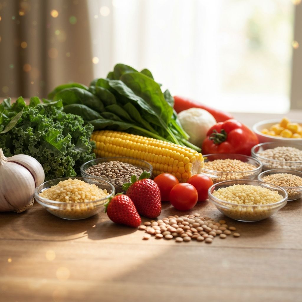 Fresh vegetables and healthy ingredients representing nutritional diversity